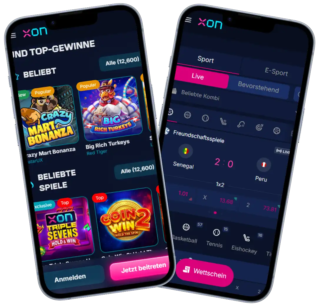 Xon Bet Casino mobile Nutzung mit Slots und Live Sportwetten auf dem Smartphone